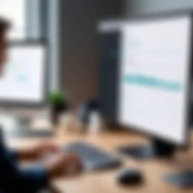 Business professional evaluating transcription options