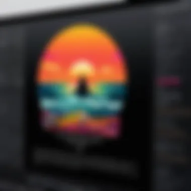 Creative label designs showcased on a Mac screen