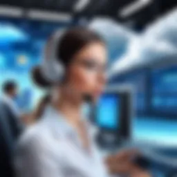 Cloud call center interface showcasing features and functionalities