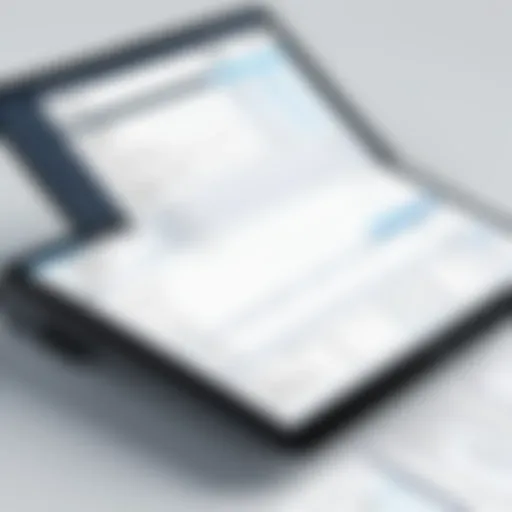 Illustration of an automated invoice system interface showcasing user-friendly design