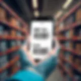 A modern barcode scanner app interface displaying inventory data
