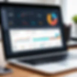 Illustration of CRM software dashboard showing fundraising metrics