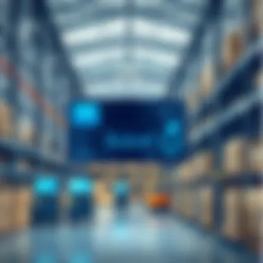 Innovative technology integrated in a modern warehouse