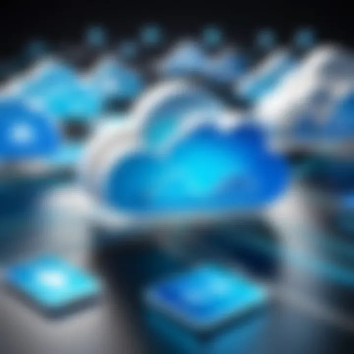 A conceptual image of multi-cloud strategies, showcasing the use of multiple cloud services for business agility.