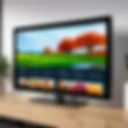 Showcasing interactive digital menu on a television