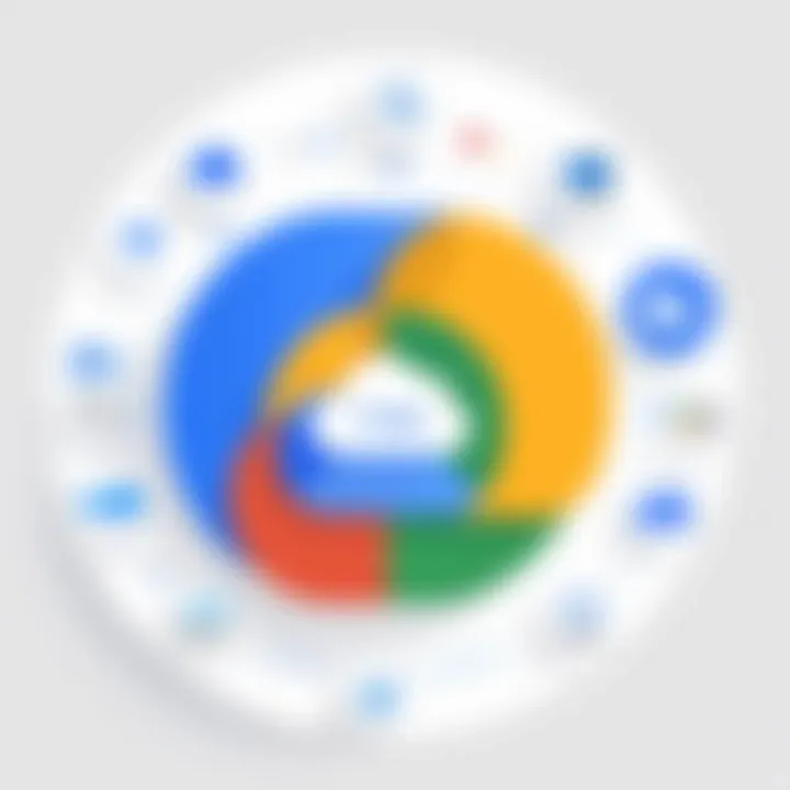 Illustration of integration capabilities between Google Cloud tools and business applications.
