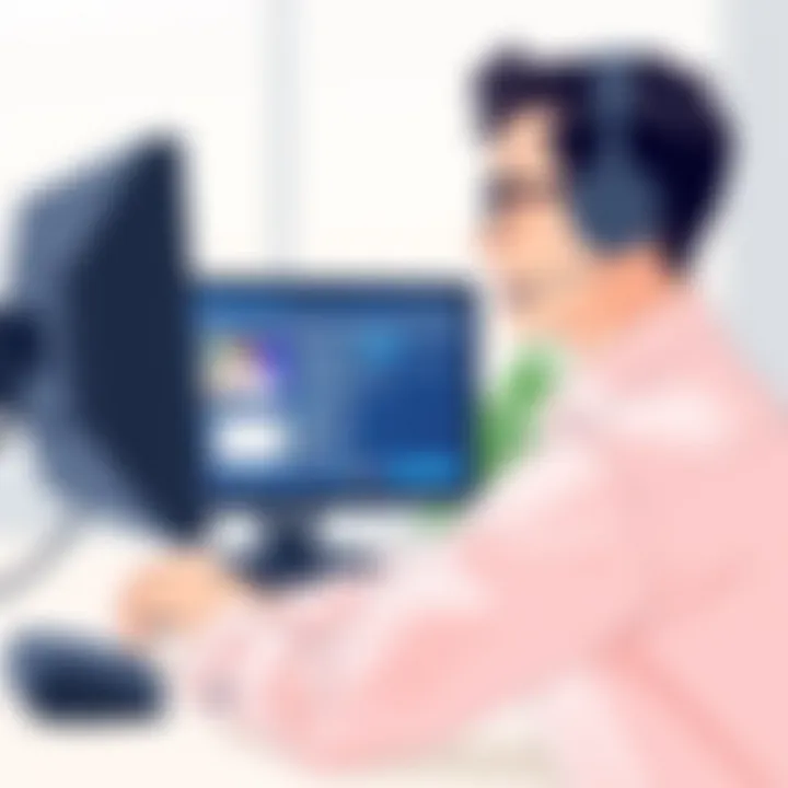 Virtual Training Experience An employee participating in a virtual training session using advanced technology.