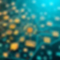 A digital network diagram illustrating knowledge flow