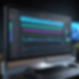 User interface of an open source video editing tool showcasing a timeline and editing options.