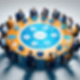 Illustration depicting collaborative teamwork