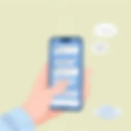 Conceptual illustration of text message surveys on a smartphone
