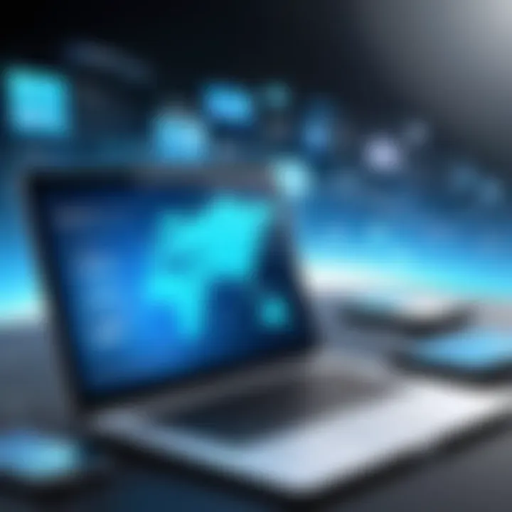 A futuristic concept image depicting the evolution and future trends of online booking technologies.