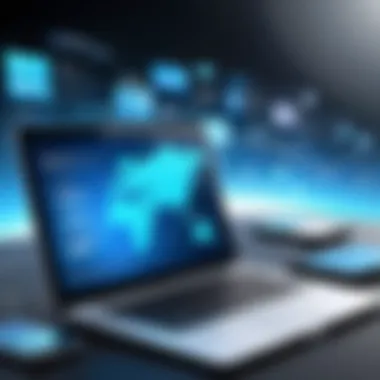 Future Trends in Online Resource Booking Technologies A futuristic concept image depicting the evolution and future trends of online booking technologies.