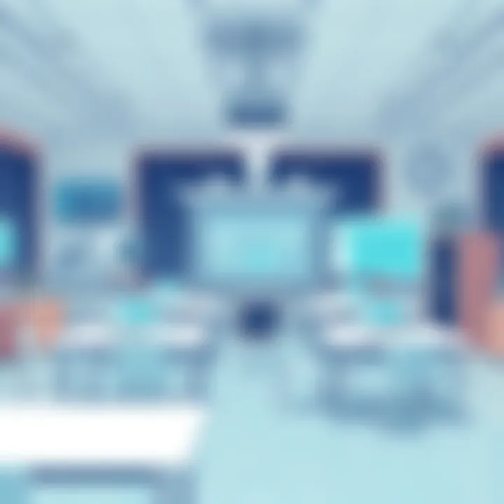 The Future of Assessments in a Tech-Driven Classroom A futuristic classroom integrating technology for remote assessments