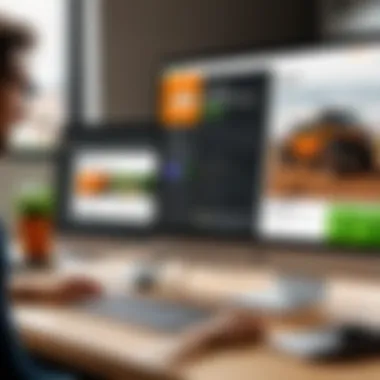A screenshot of GoDaddy Page Builder's interface showcasing its intuitive design