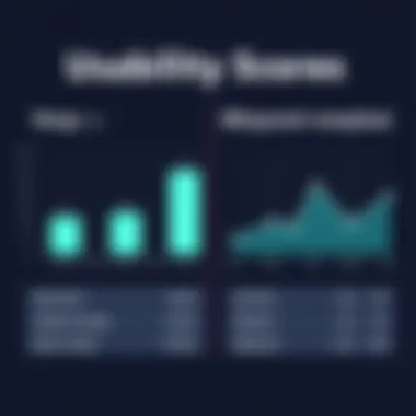 Chart depicting usability scores for Heap and Mixpanel