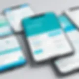Digital interface showcasing a scheduling app in a healthcare setting