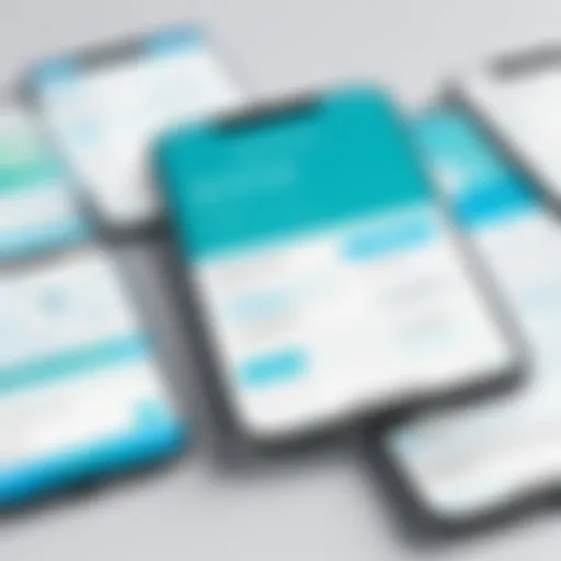 Digital interface showcasing a scheduling app in a healthcare setting