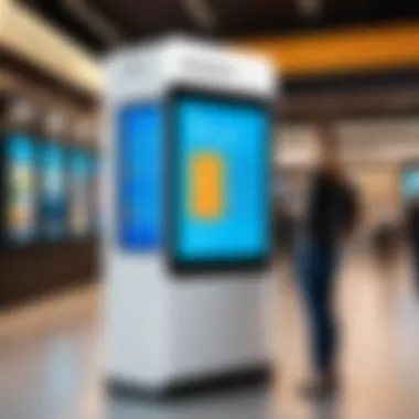 Interactive digital kiosk attracting customer attention