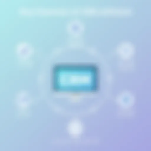 Visual representation of CRM software features