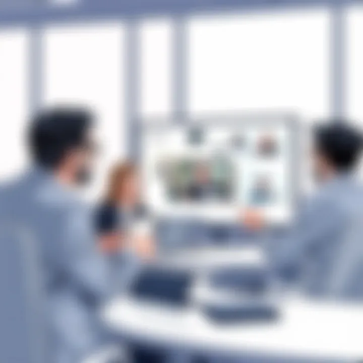 Knovio in Action Business professionals engaging with Knovio software in a meeting