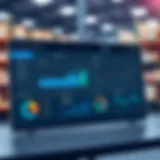 A sophisticated stock management dashboard displaying analytics and metrics