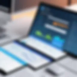 Visual representation of integrated project management and invoicing software