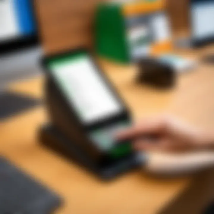 QuickBooks Swipe Reader on a retail counter