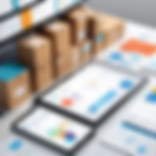 Visual representation of inventory management software features
