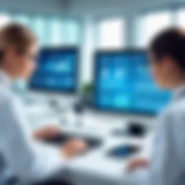 Healthcare professionals utilizing technology