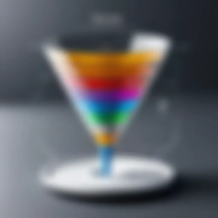 Visual representation of the marketing funnel stages