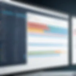 Gantt chart showcasing project timelines and task dependencies